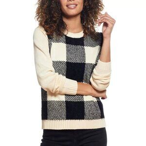 Weatherproof Women's Whitecap Black Vintage Drop Shoulder Crew Neck Sweater XS